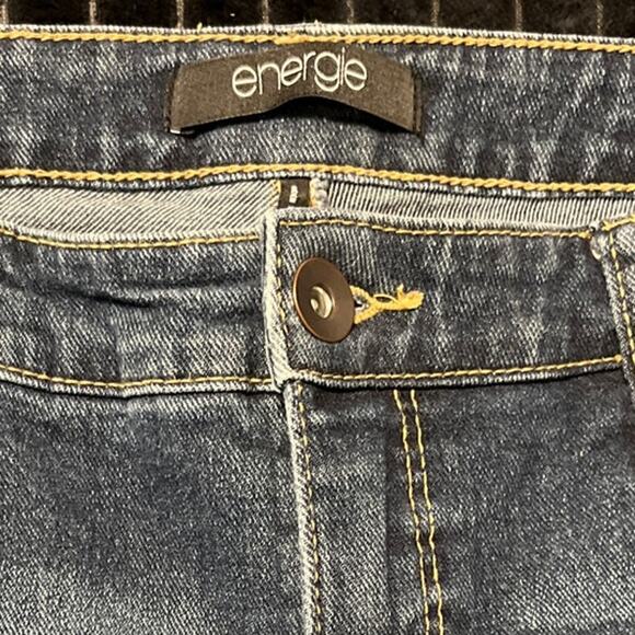 Energie Distressed Fringe Hem Skinny Jeans Size 9 Stretch - Picture 3 of 3